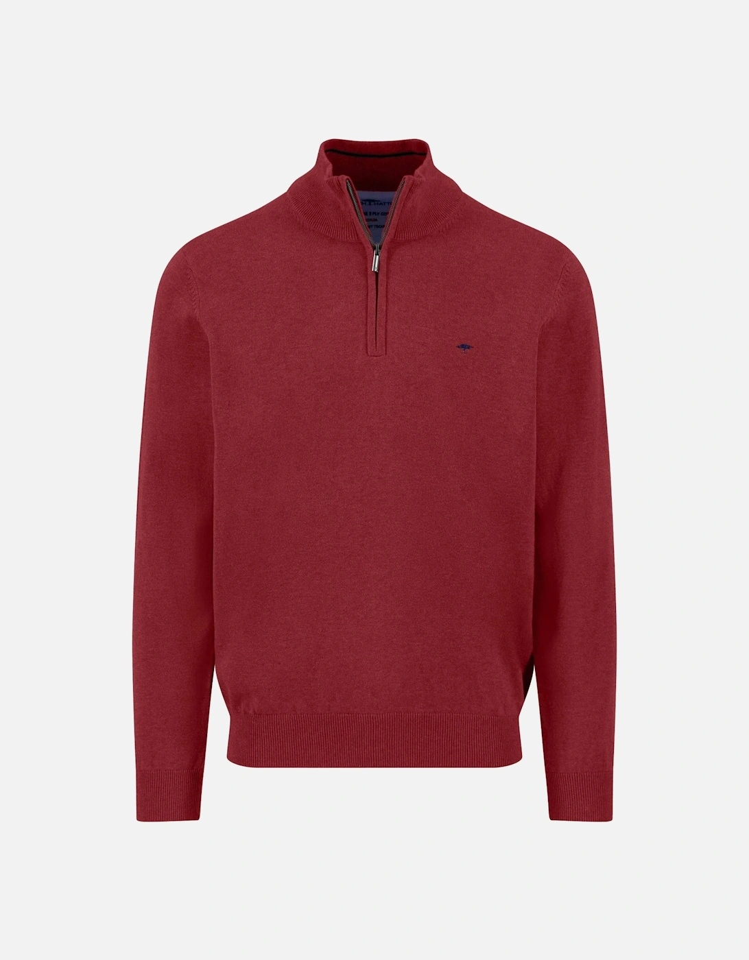 Fynch-Hatton Troyer Half Zip Knitwear Garnet Red, 4 of 3