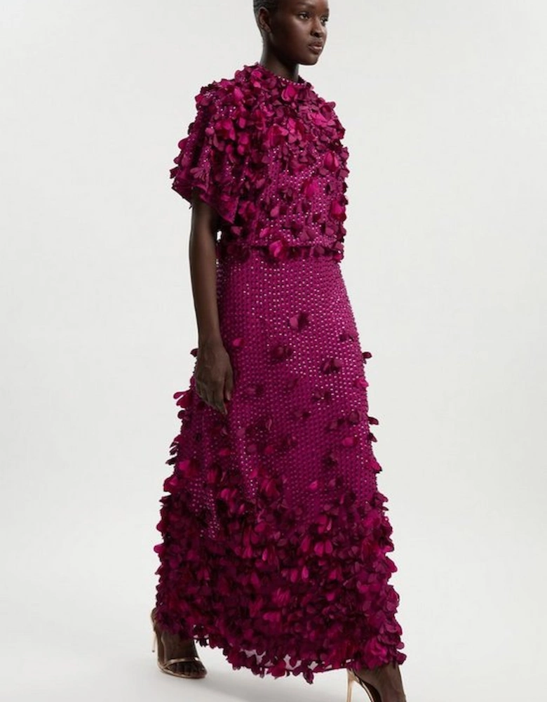 Tall Crystal Applique Angel Sleeve Woven Maxi Dress