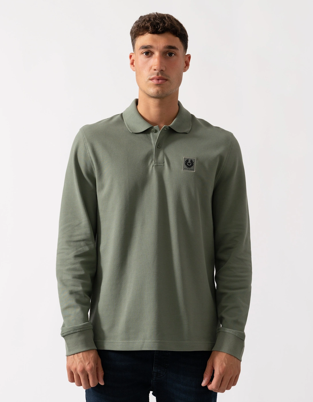 Long Sleeved Mens Essentials Polo - Sage Green, 6 of 5