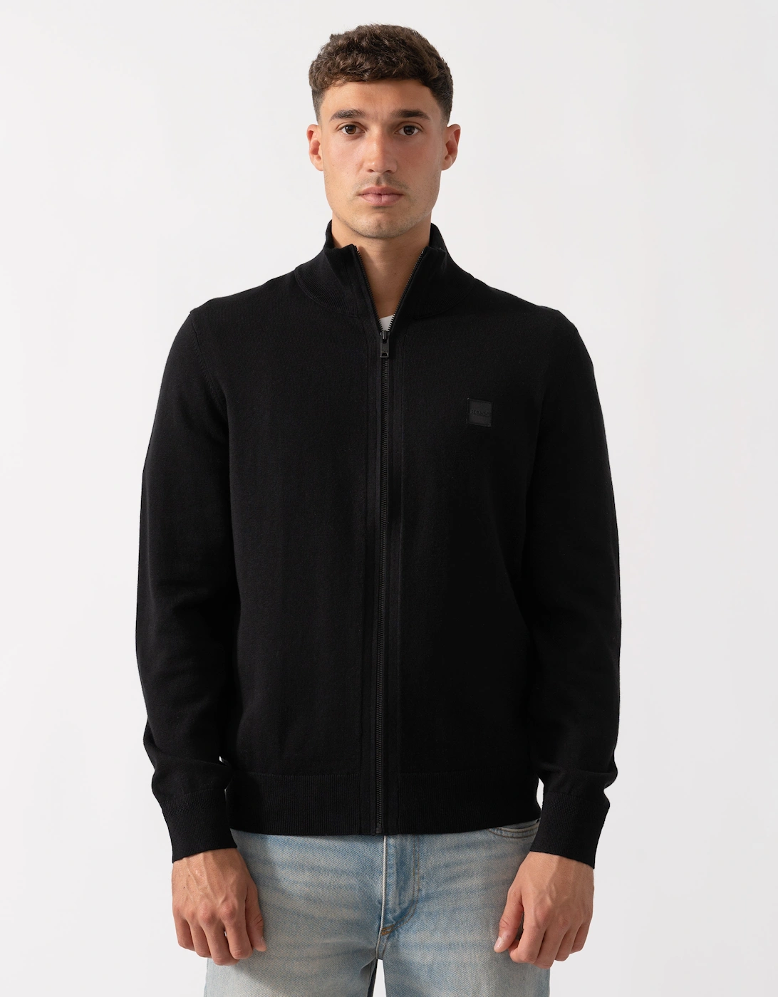 BOSS Orange Kanozip Mens Full Zip Jumper - Black 001, 2 of 1