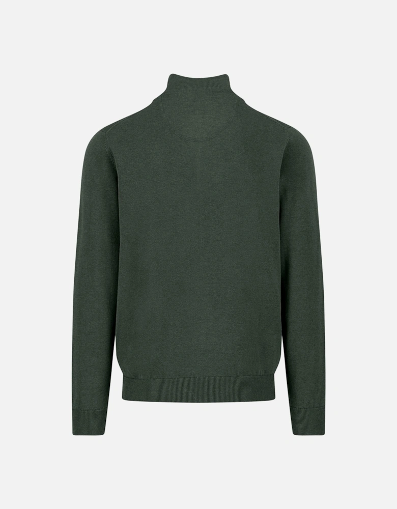 Fynch-Hatton Troyer Half Zip Knitwear Dark Ivy