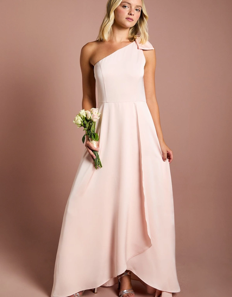 Teen One Shoulder Bow Bridesmaid Dress