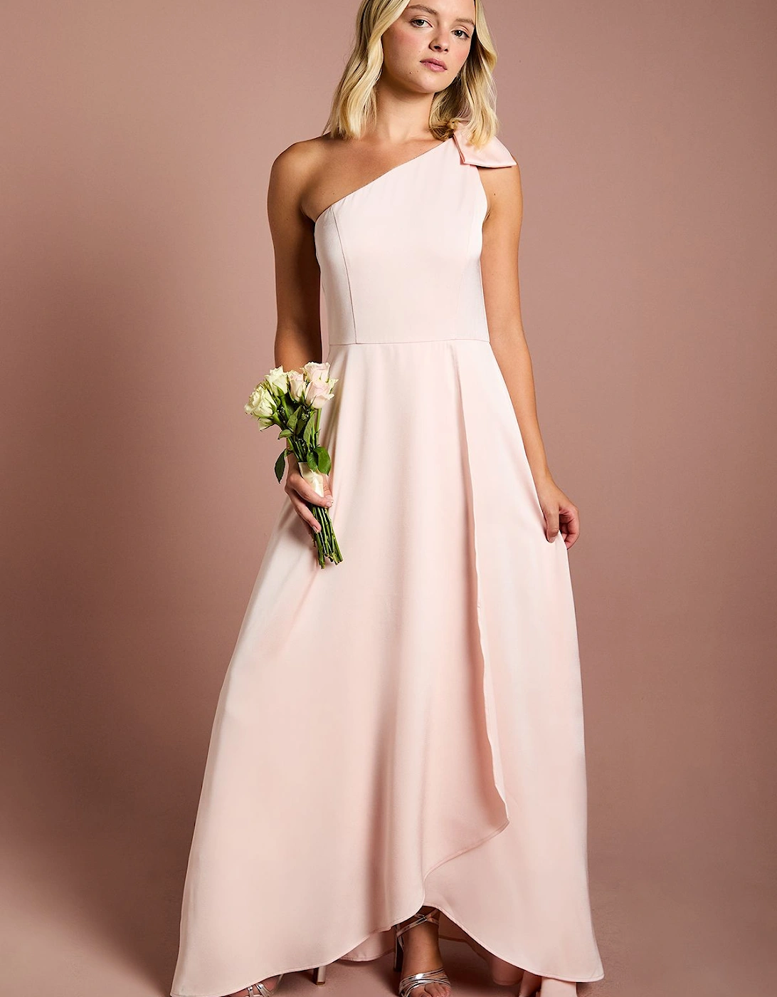Teen One Shoulder Bow Bridesmaid Dress, 2 of 1