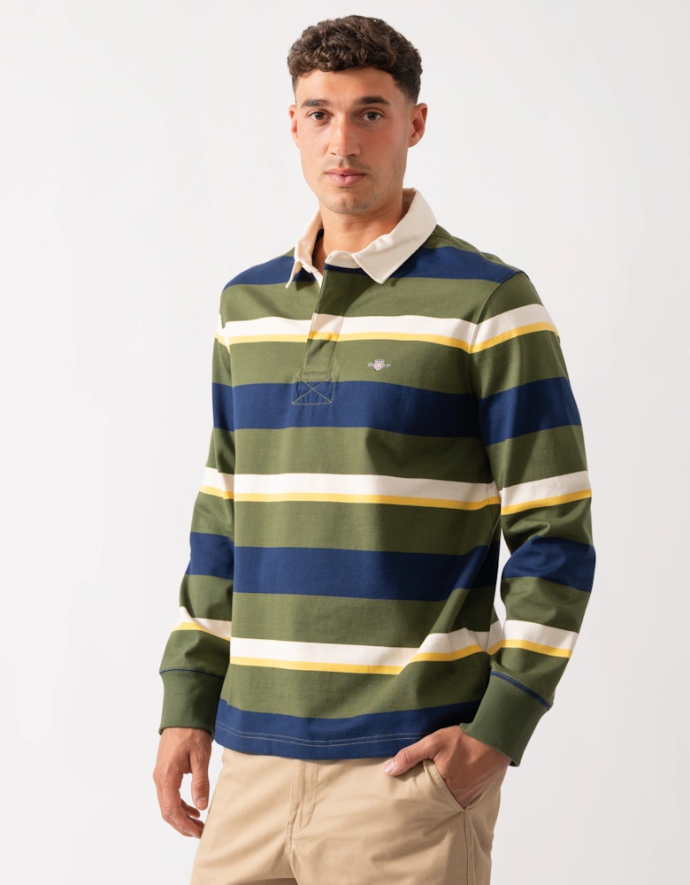 Mens Striped Heavy Rugger - 360 Country Green