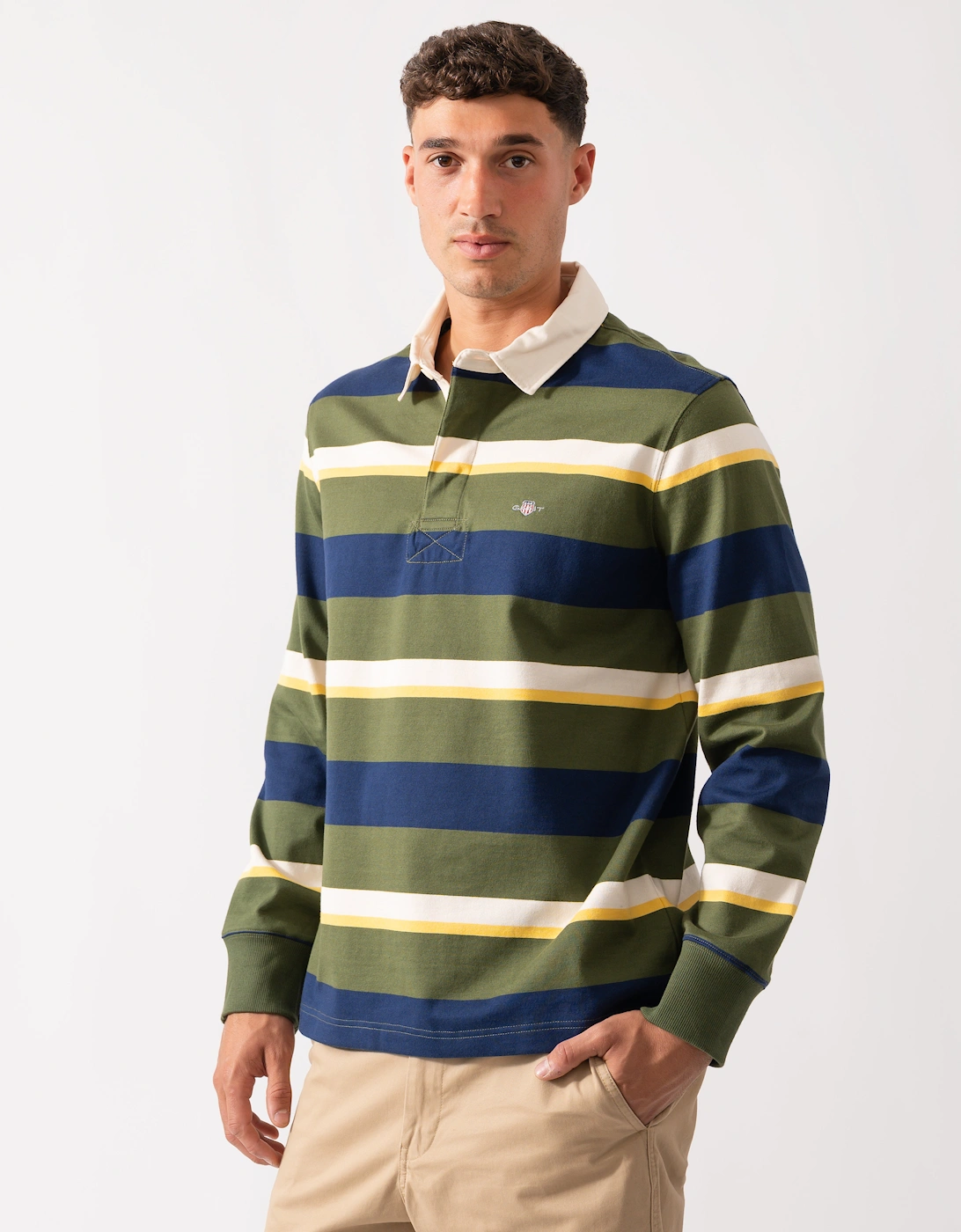 Mens Striped Heavy Rugger - 360 Country Green, 5 of 4