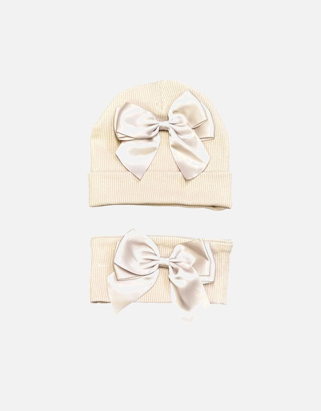Girls Beige Hat and Headband Set, 2 of 1