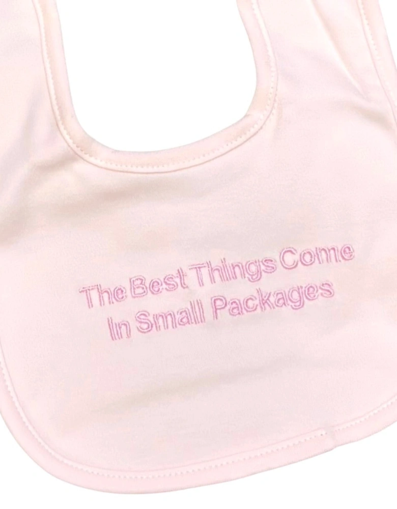Girls Pink Small Packages 2 Pack Bibs