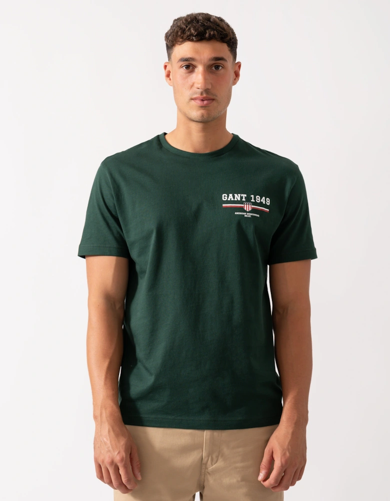 Mens Graphic Short Sleeve T-Shirt - 374 Tartan Green