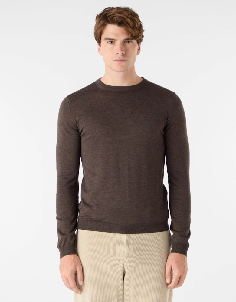 Camber Mens Crew Neck Jumper - Chocolate Marl