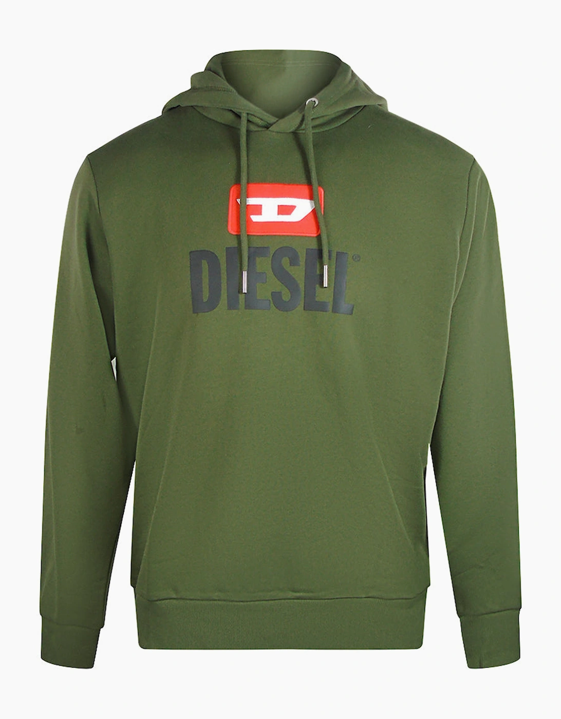 Diesel Men's Tan New D Logo Green Hoodie  40 L