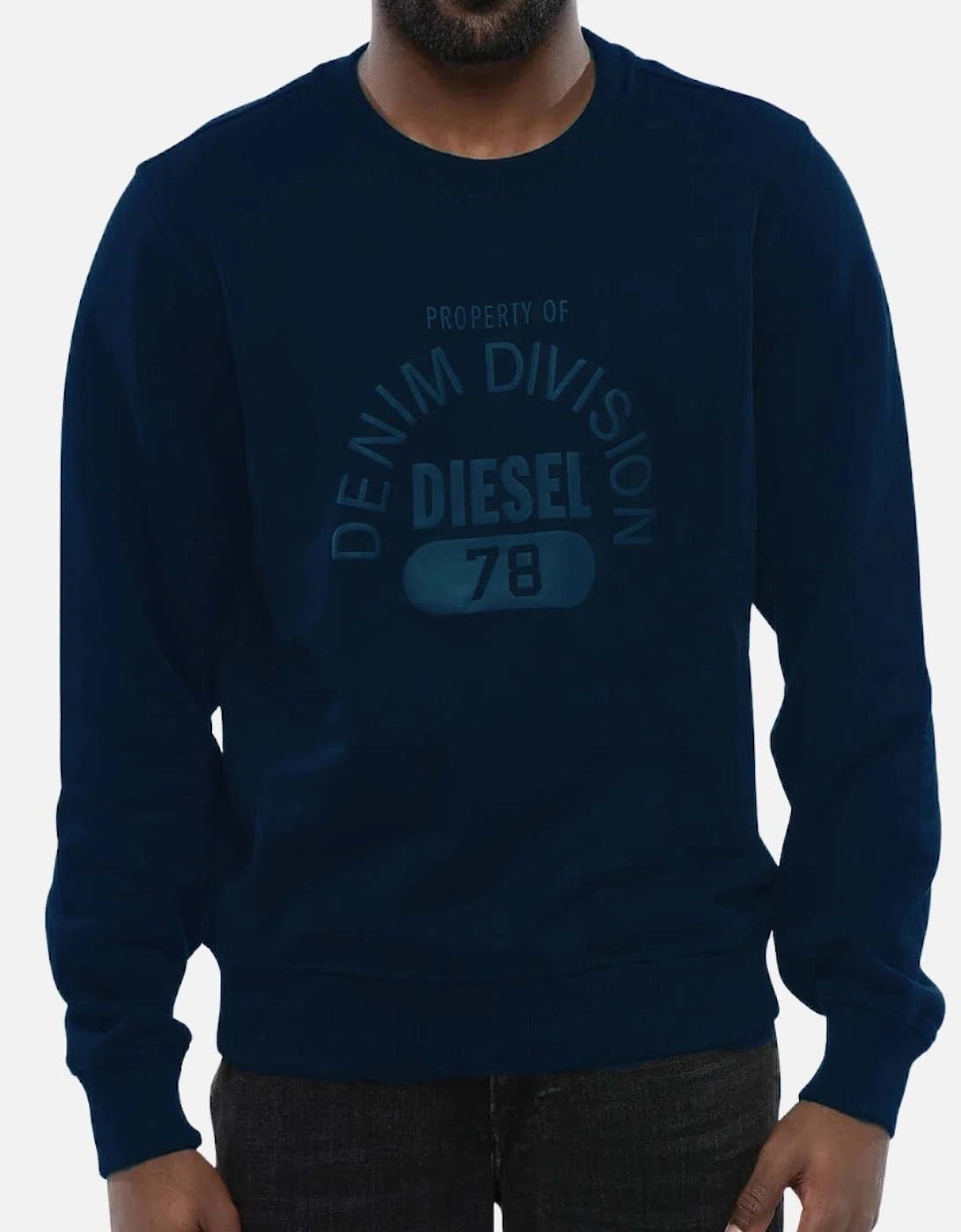 Denim Division Logo Navy Blue Sweatshirt, 2 of 1