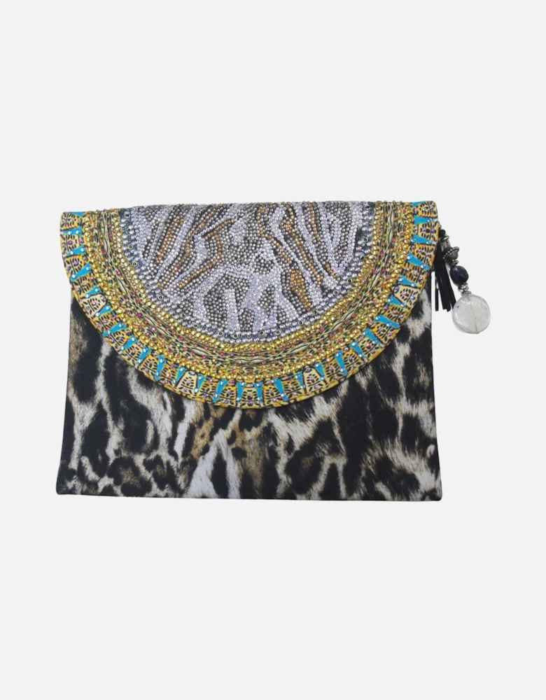 Fashion Siberia 1927 Brown Animal Print Clutch Bag