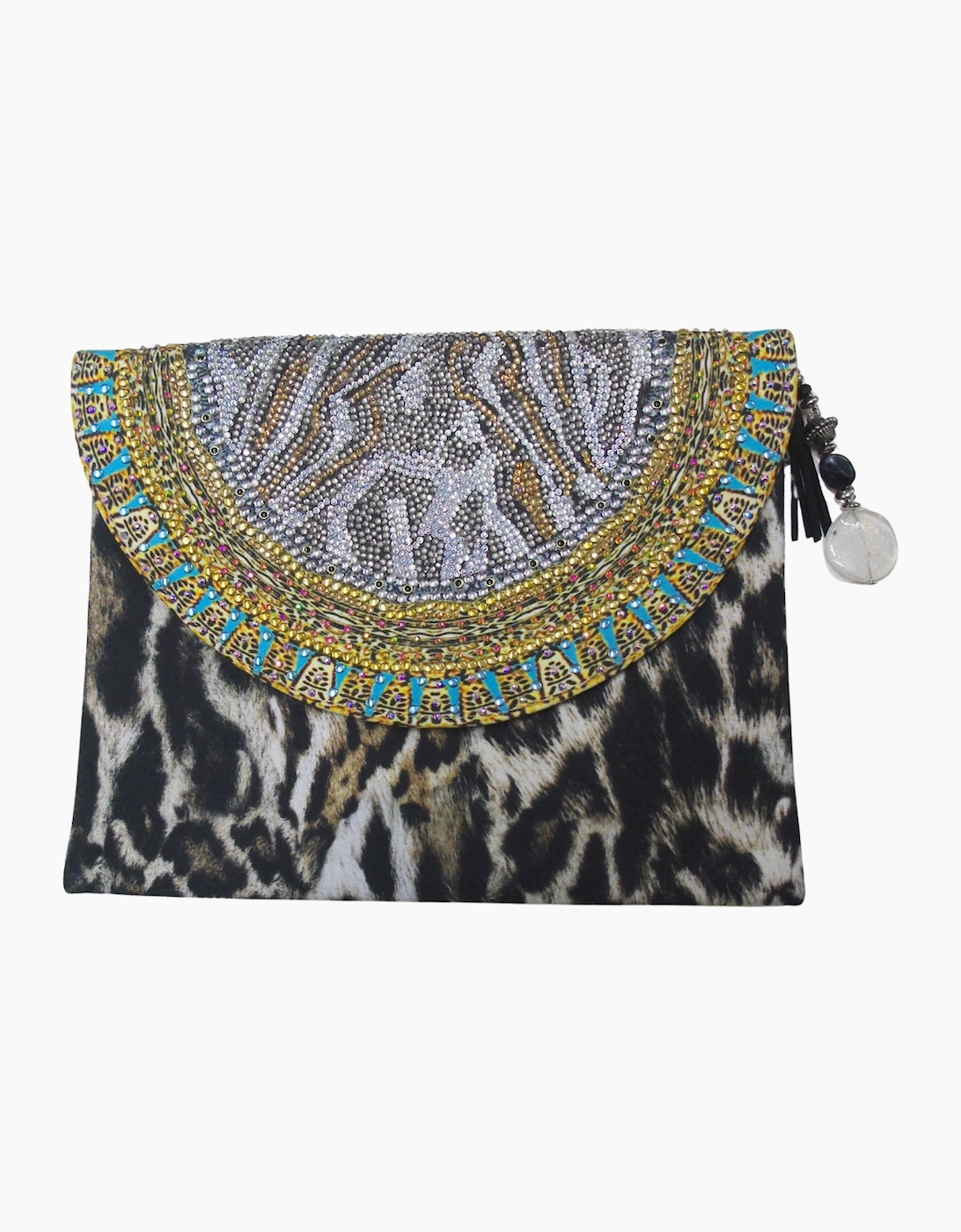 Inoa Women's Inoa Fashion Siberia 1927 Brown Animal Print Clutch Bag
