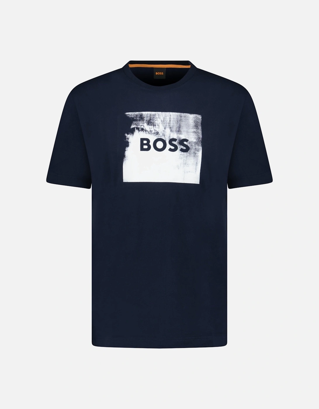 Hugo Boss Men's Navy Regular Fit Graphic Print T-Shirt - Size: 38