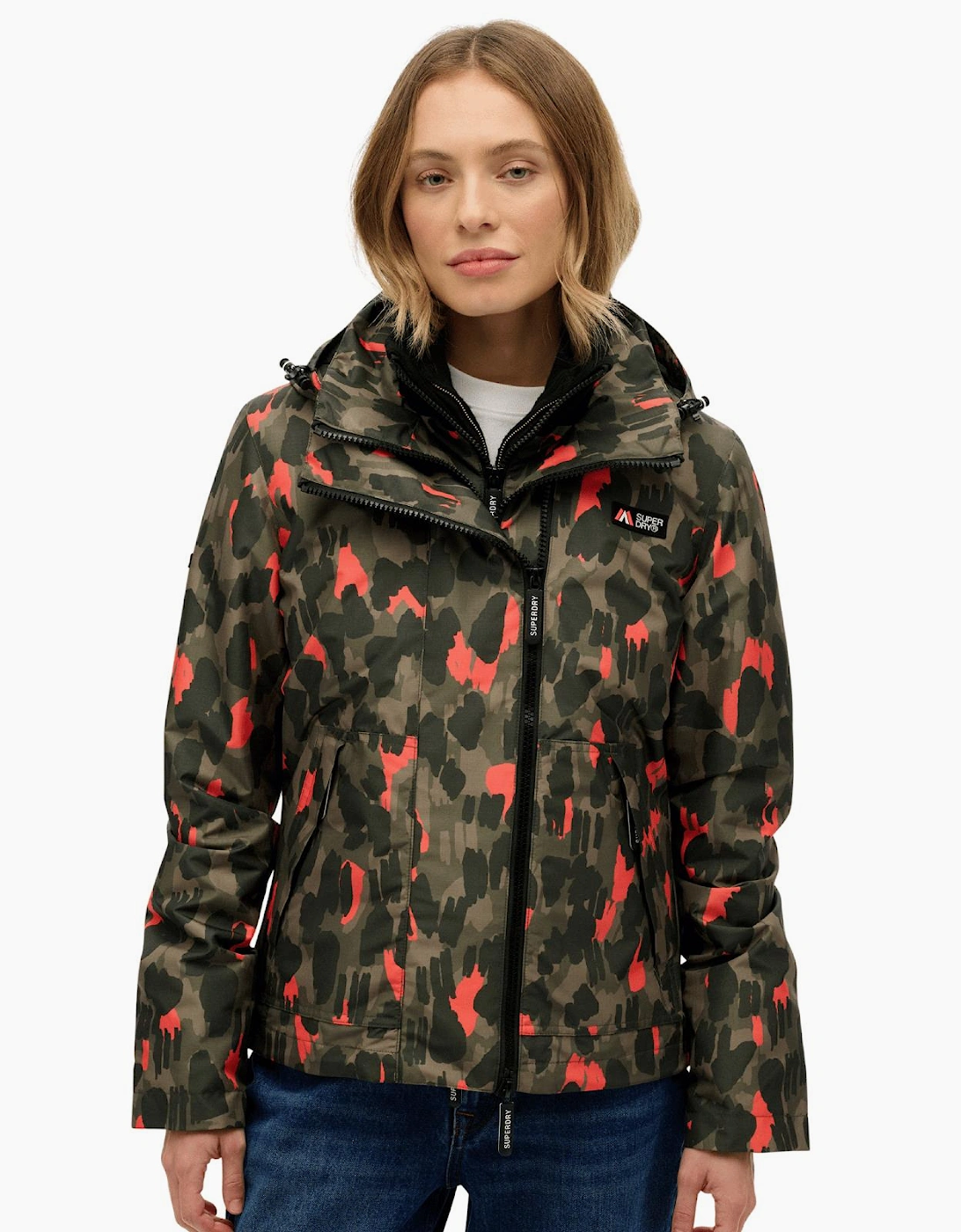 Women's Superdry Womens Hooded Mountain Windbreaker - Animal Camo - Size: 12