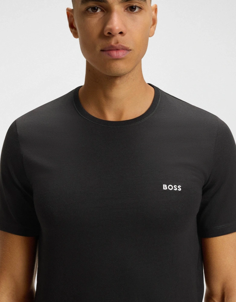 BOSS Orange Mens Three-Pack of Cotton Underwear T-Shirts with Logo Embroidery