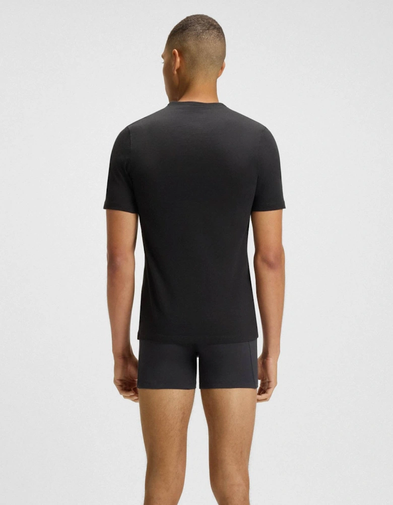 BOSS Orange Mens Three-Pack of Cotton Underwear T-Shirts with Logo Embroidery