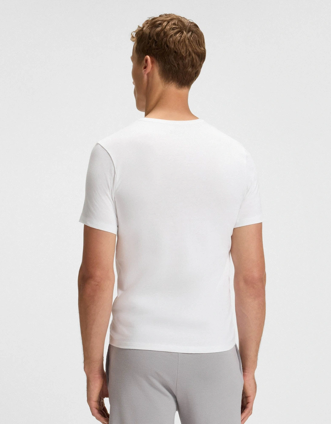 BOSS Orange Mens Three-Pack of Cotton Underwear T-Shirts with Logo Embroidery