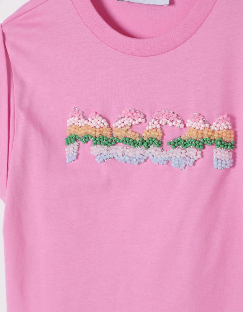 Rainbow Beaded Logo Tee