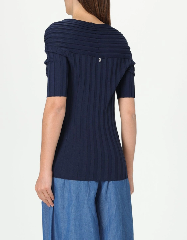 Ribbed Knit Top Knotted Detail