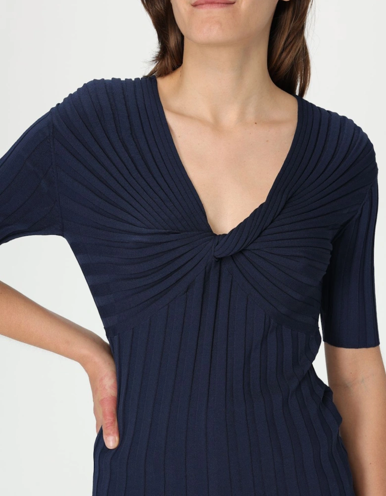 Ribbed Knit Top Knotted Detail
