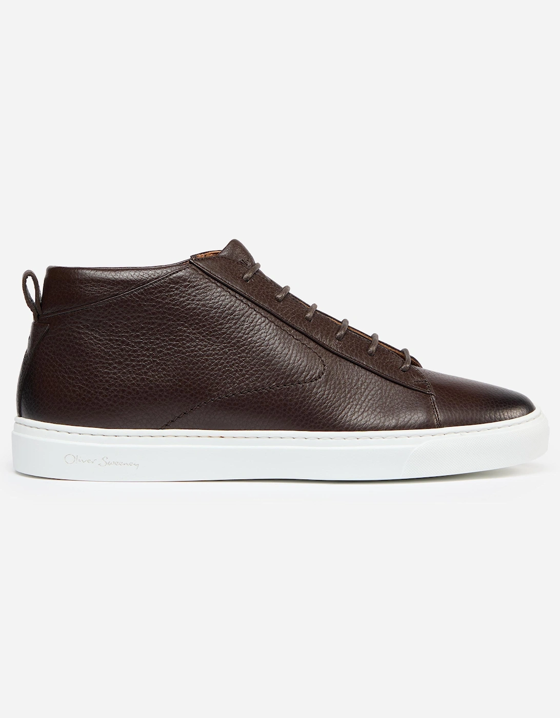 Fermo Mens Mid Cut Deer Leather Trainers - Dark Brown, 2 of 1