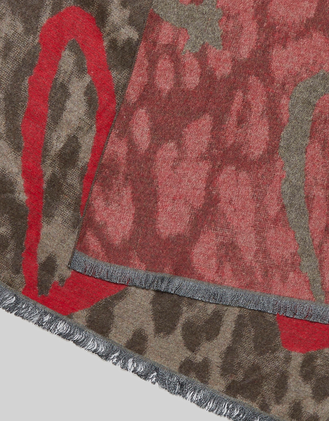 Heart Detail Leopard Print Scarf Brown