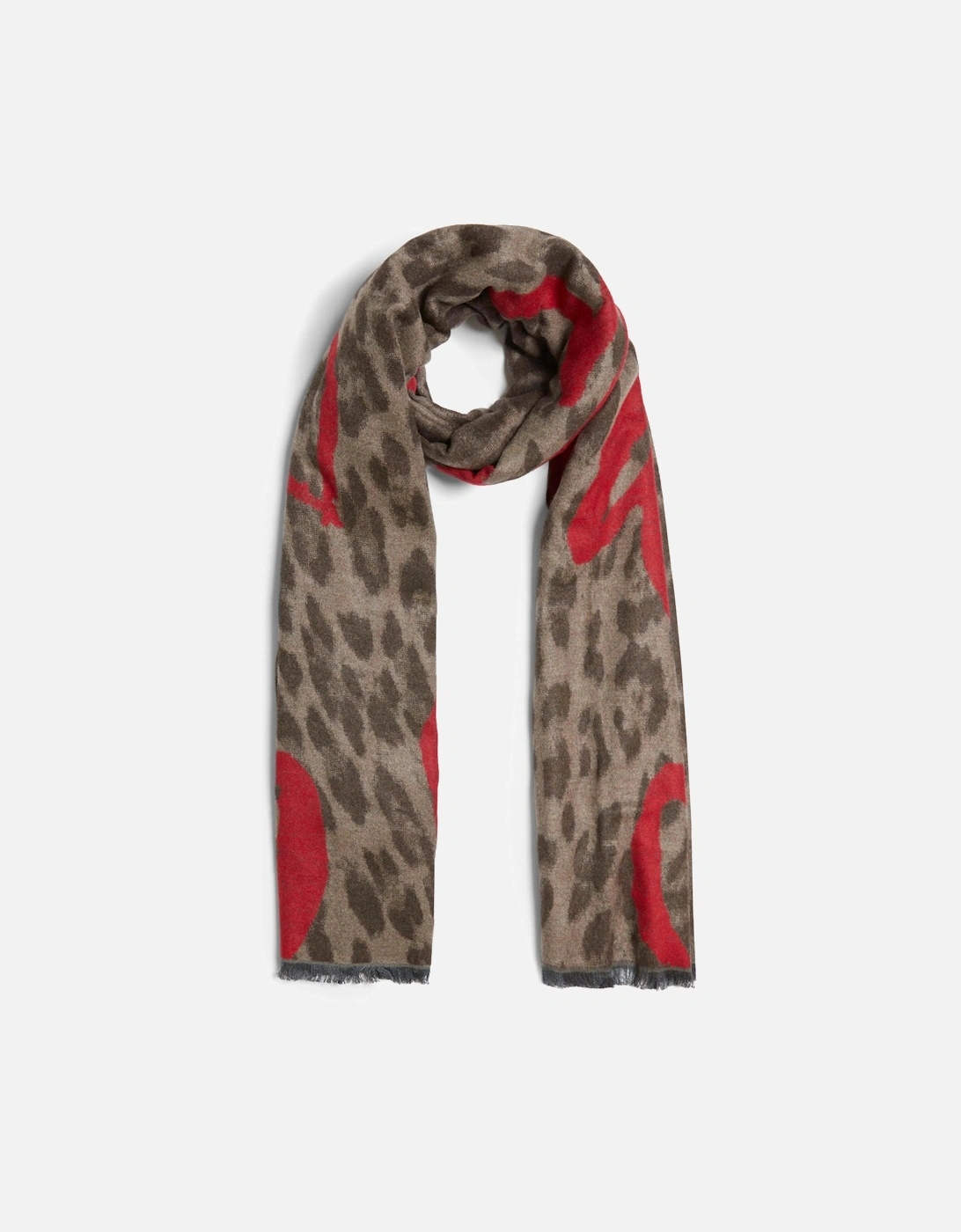 Heart Detail Leopard Print Scarf Brown, 4 of 3