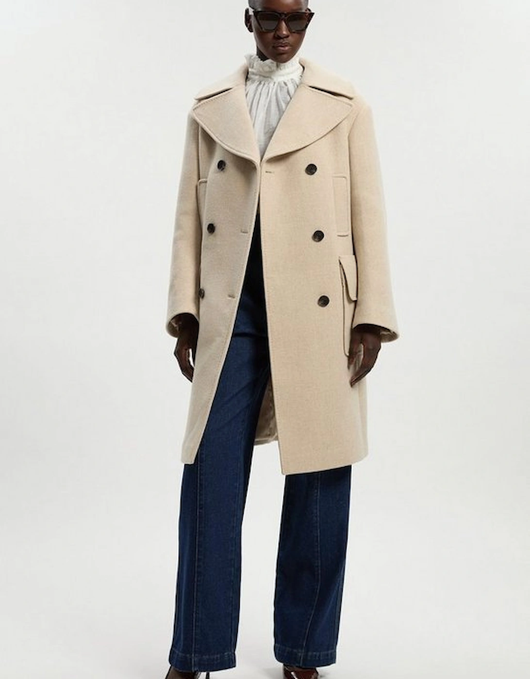 Wool Patch Pocket Tailored Midi Coat, 5 of 4