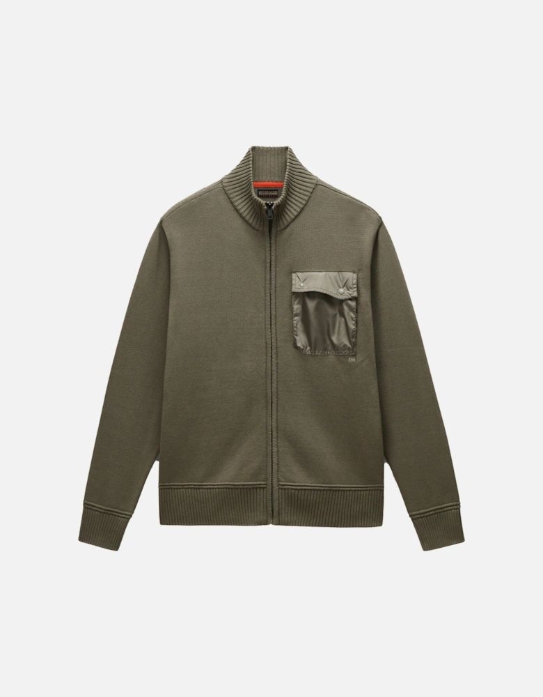 Berti Full Zip Knitted Jumper Tea Leaf