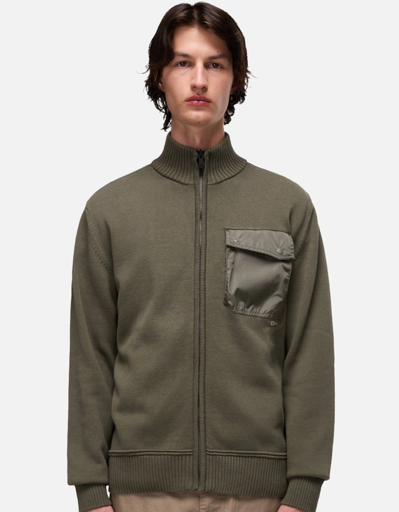 Berti Full Zip Knitted Jumper Tea Leaf