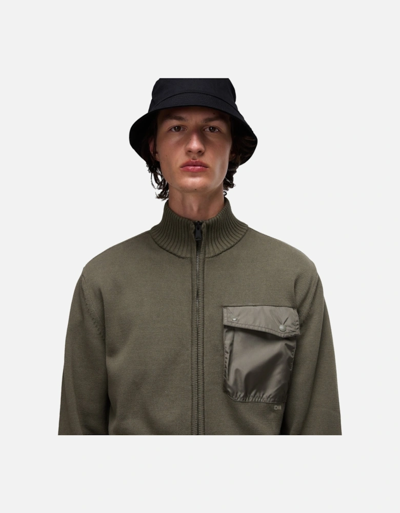 Berti Full Zip Knitted Jumper Tea Leaf