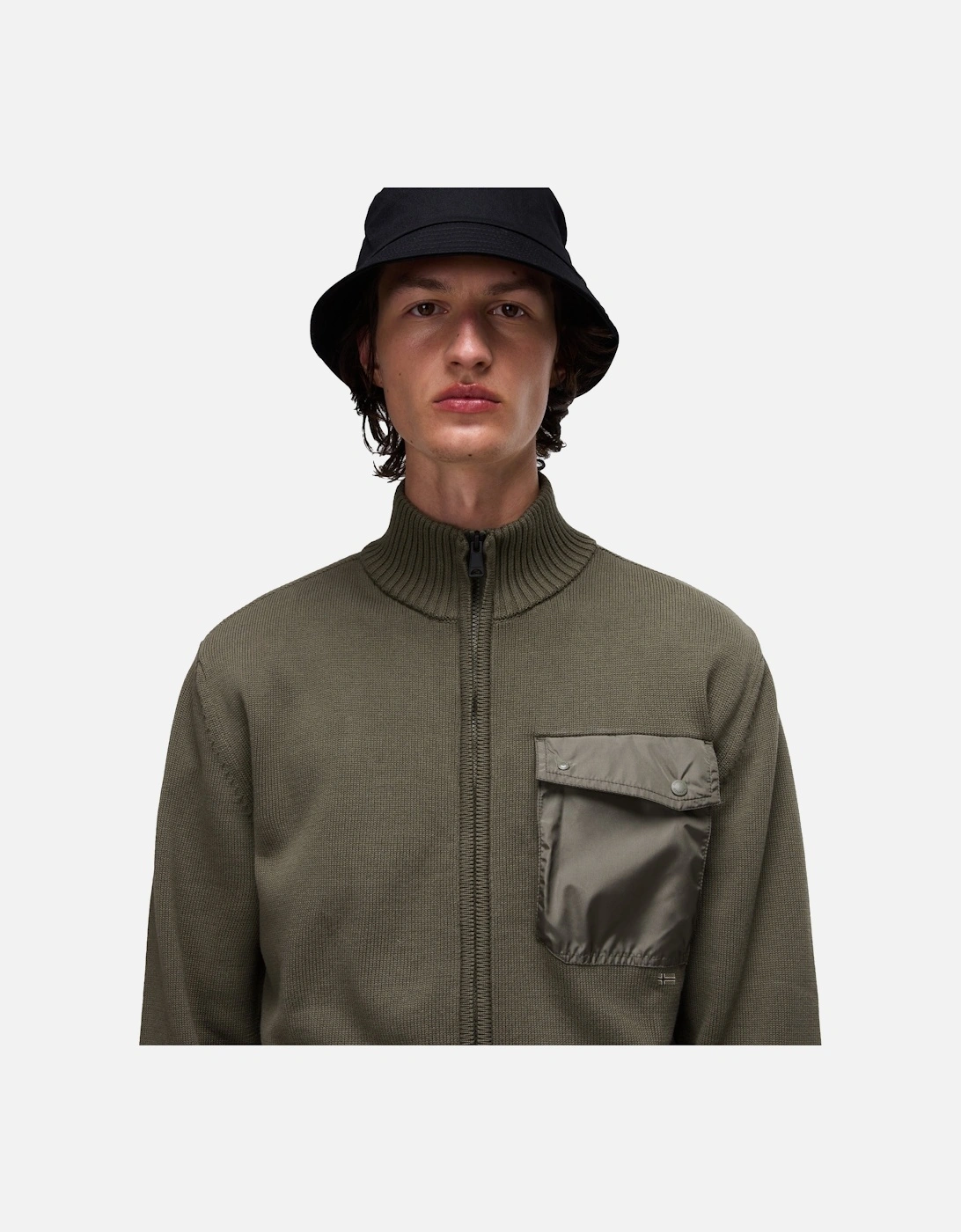 Berti Full Zip Knitted Jumper Tea Leaf