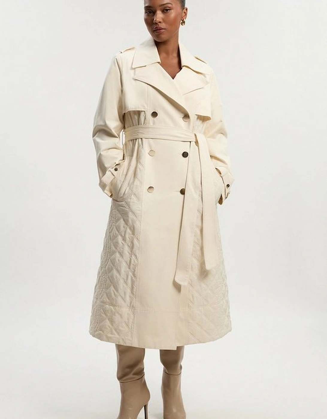 Plus Size Quilted Trench Coat, 4 of 3