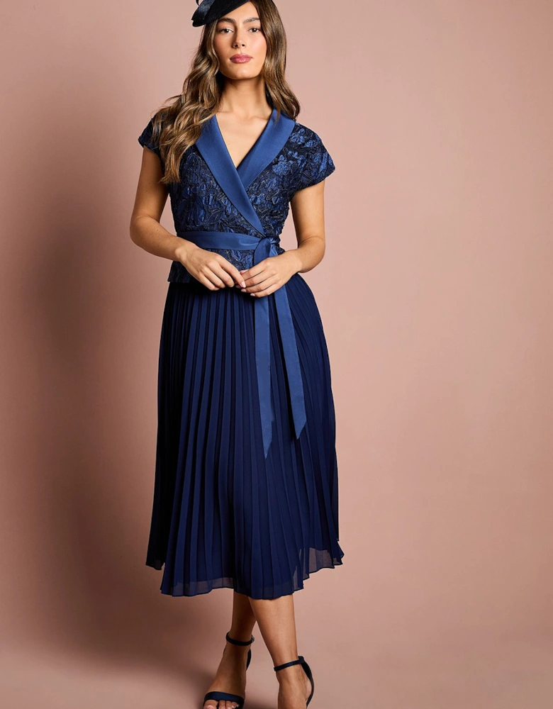 Wrap Top Bodice Midi Dress