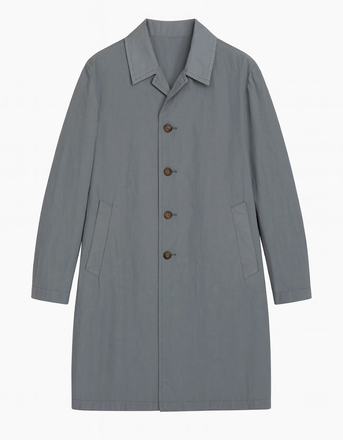 Men's Grey Trench Long Jacket, 6 of 5