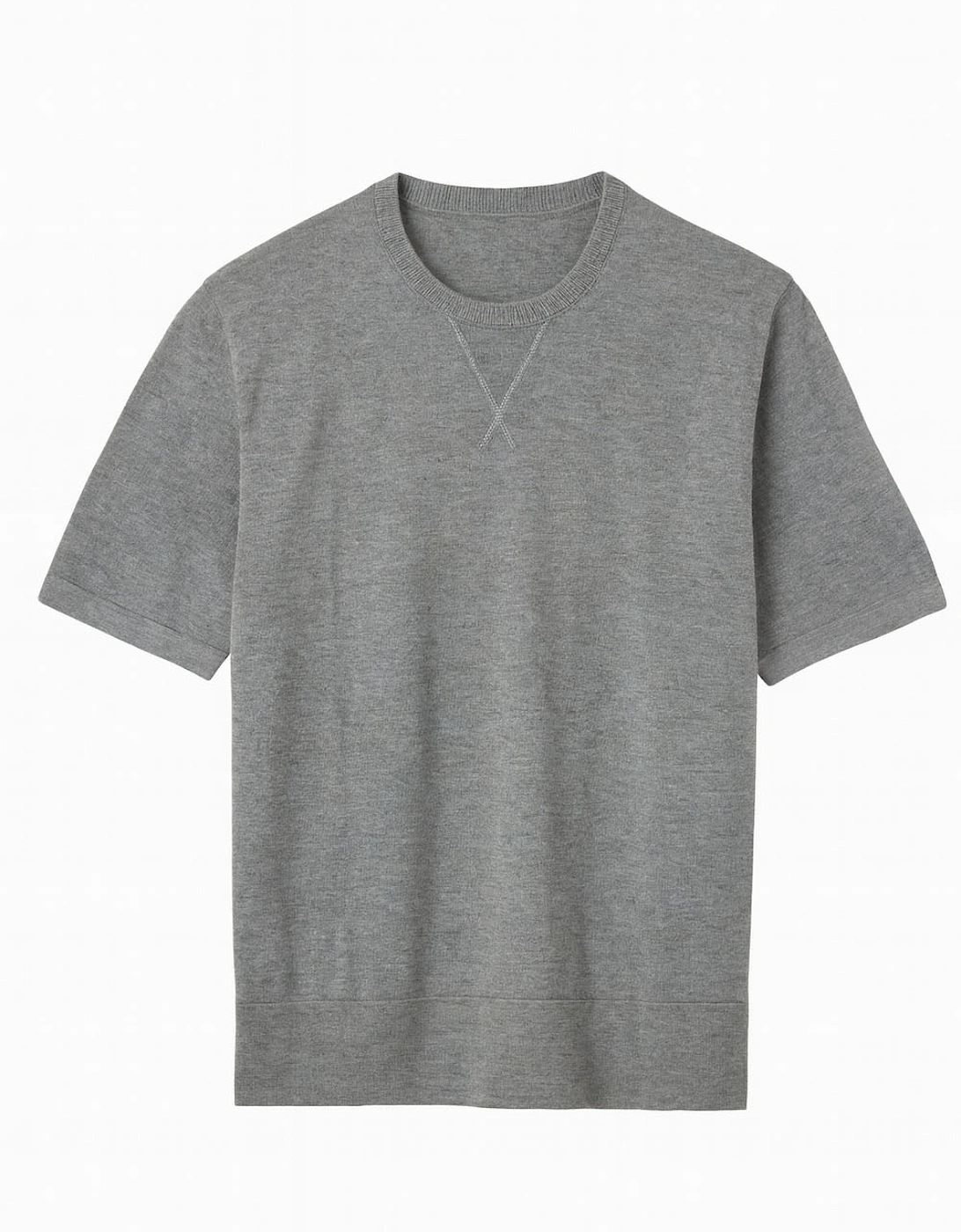 Men's Grey Knitted Cashmere Blend T-Shirt, 4 of 3