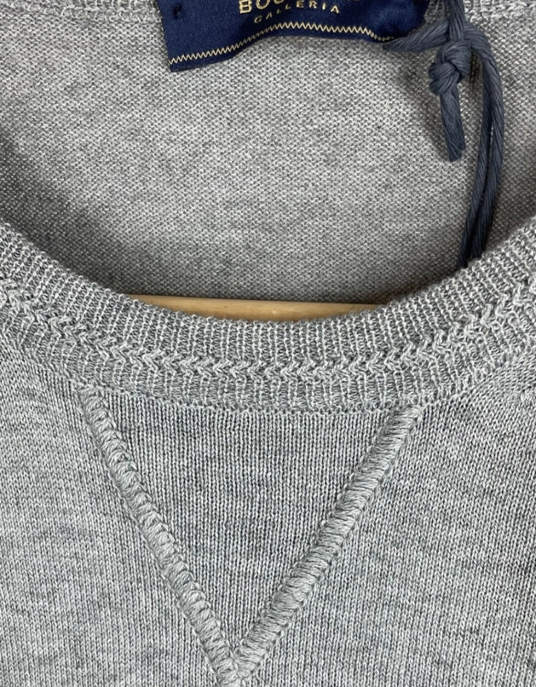 Men's Grey Knitted Cashmere Blend T-Shirt