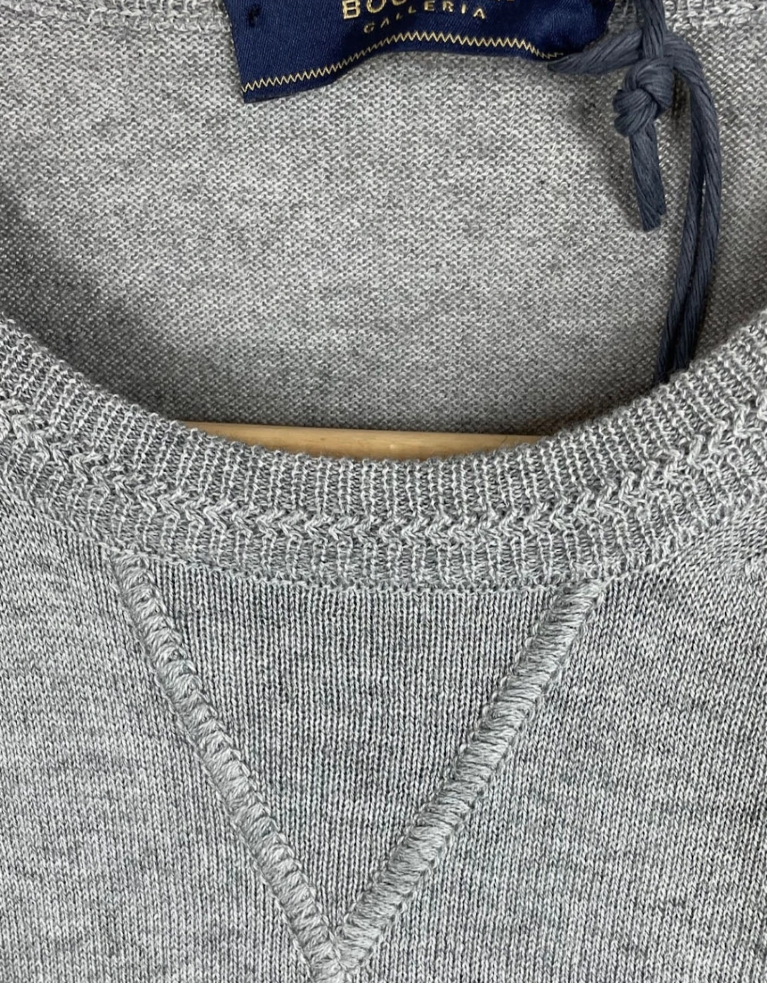 Men's Grey Knitted Cashmere Blend T-Shirt
