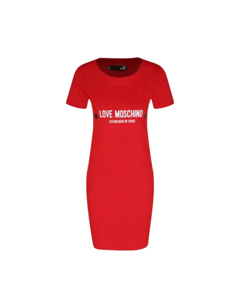 Logo Red T-Shirt Dress