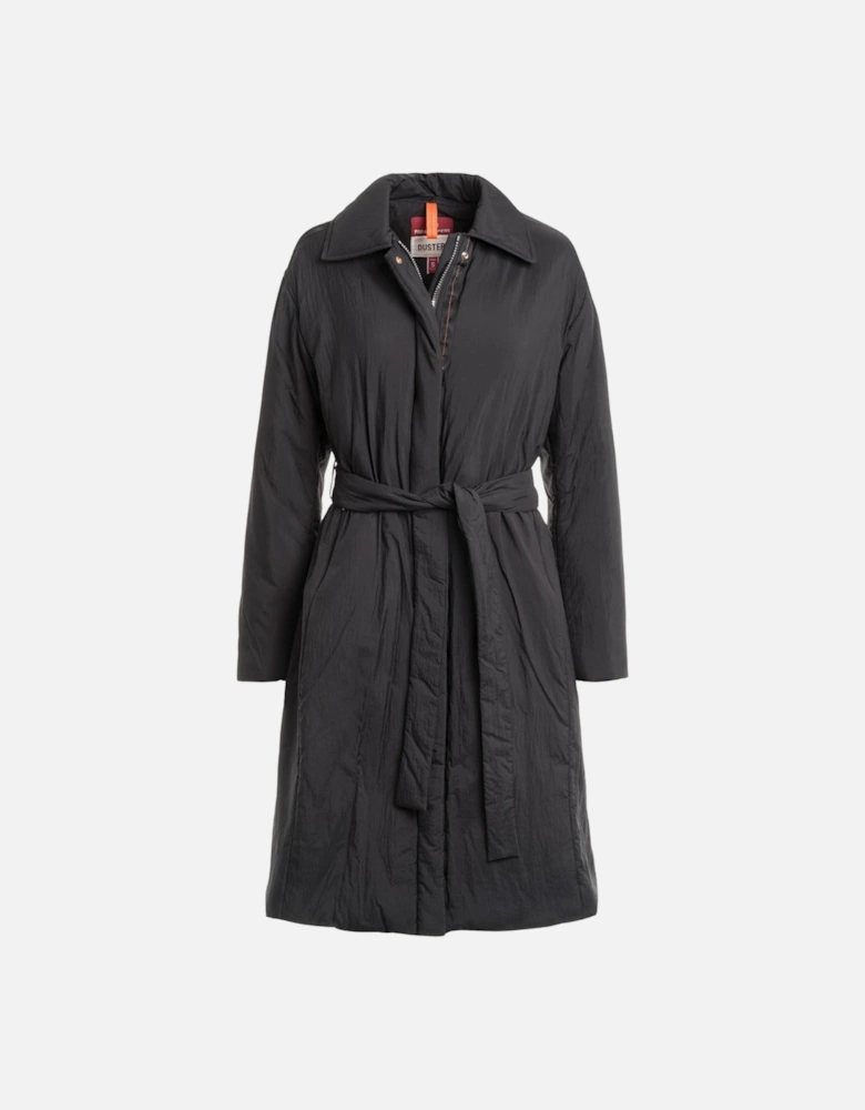 Millicent Black Padded Oversize Long Jacket