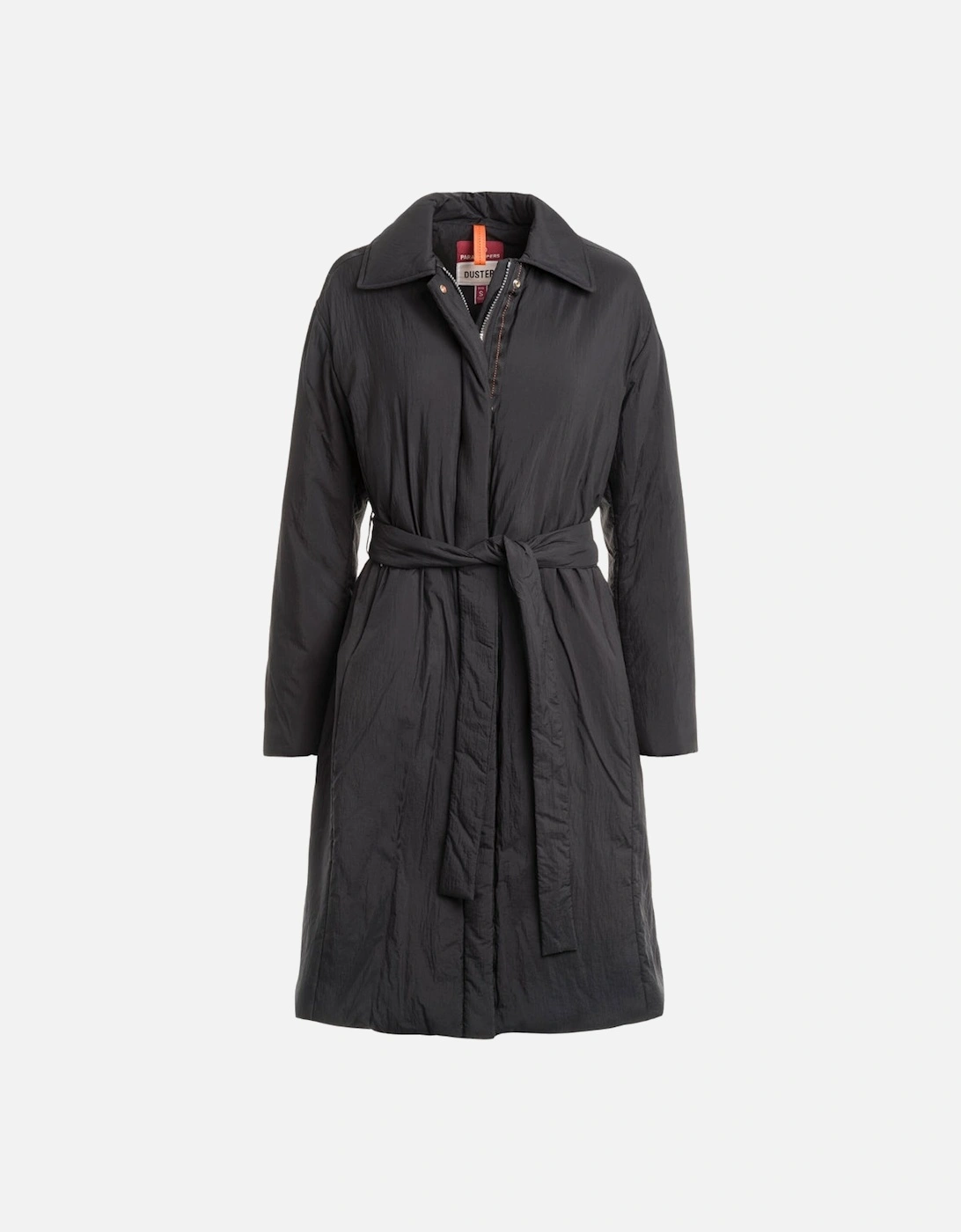 Millicent Black Padded Oversize Long Jacket, 4 of 3