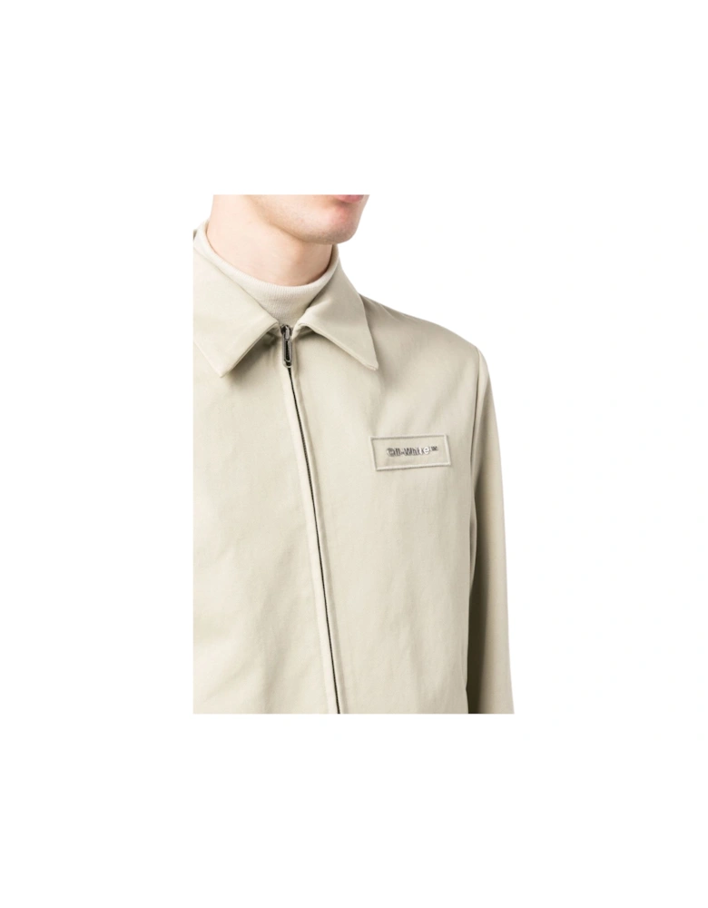 Bounce Zip Up Blouse Dark Sand Beige Jackets
