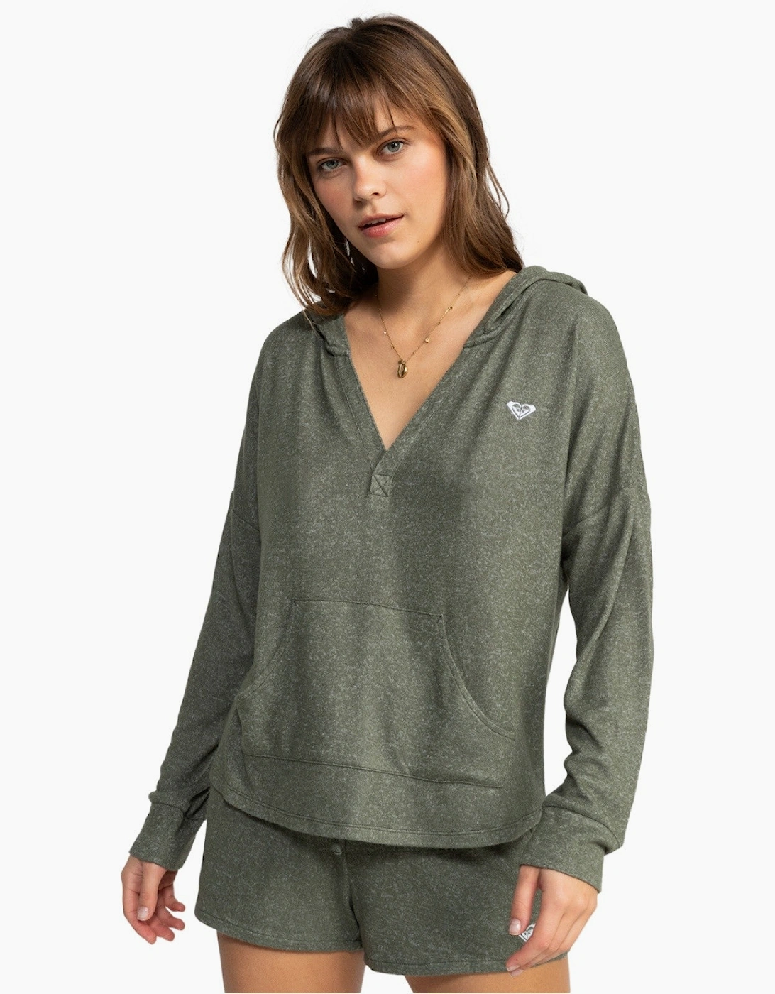 Roxy Women's Roxy Womens Saturdaze Cosy Loose fit Hoodie - Tan