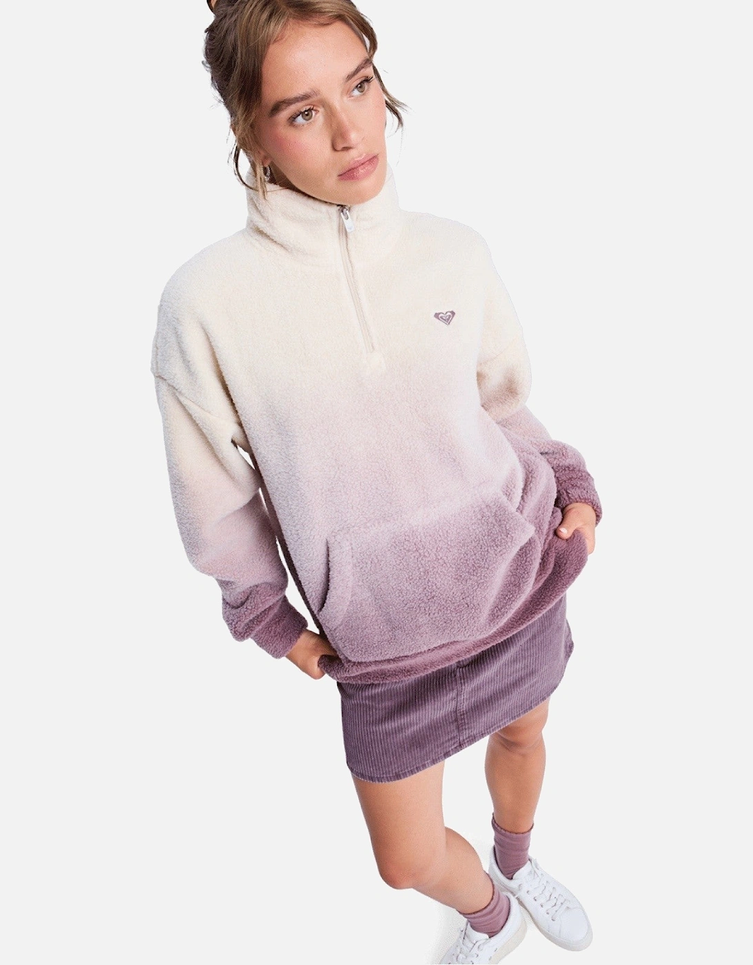 Womens Live Out Loud Sherpa Half Zip Fleece, 2 of 1