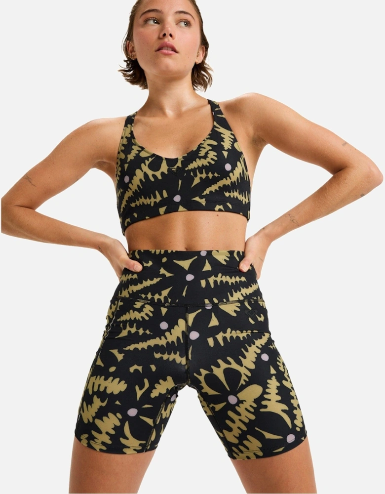 Womens Heart Into It Patterned Biker Running Shorts