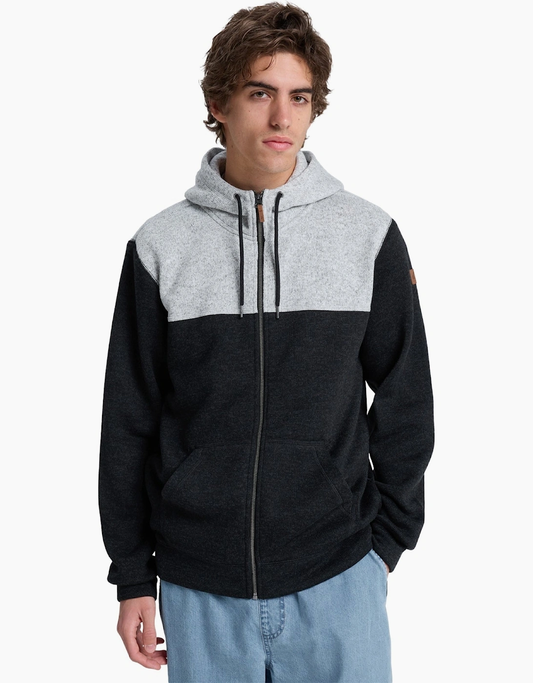 Quiksilver Men's Quiksilver Mens Kellerblockzip Hooded Full Zip Fleece - Black
