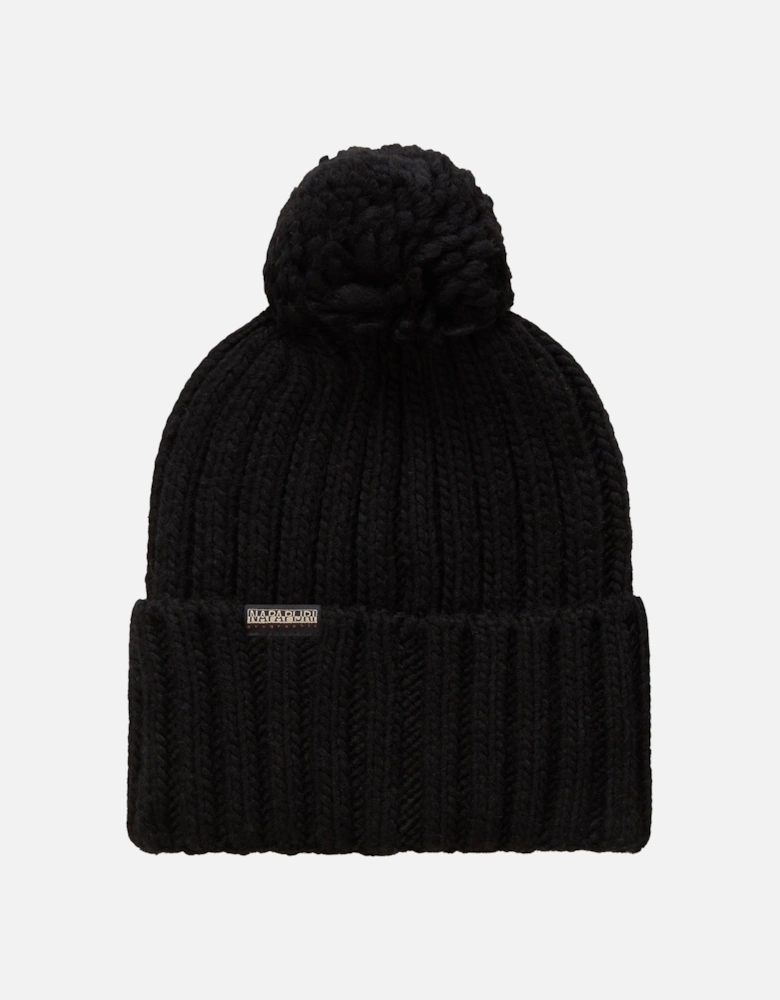 Semiury Bobble Beanie Hat Black