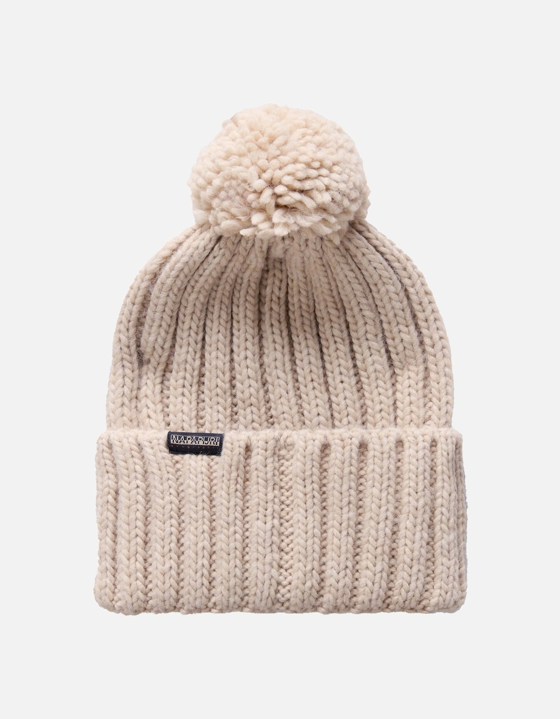 Semiury Bobble Beanie Hat Beige