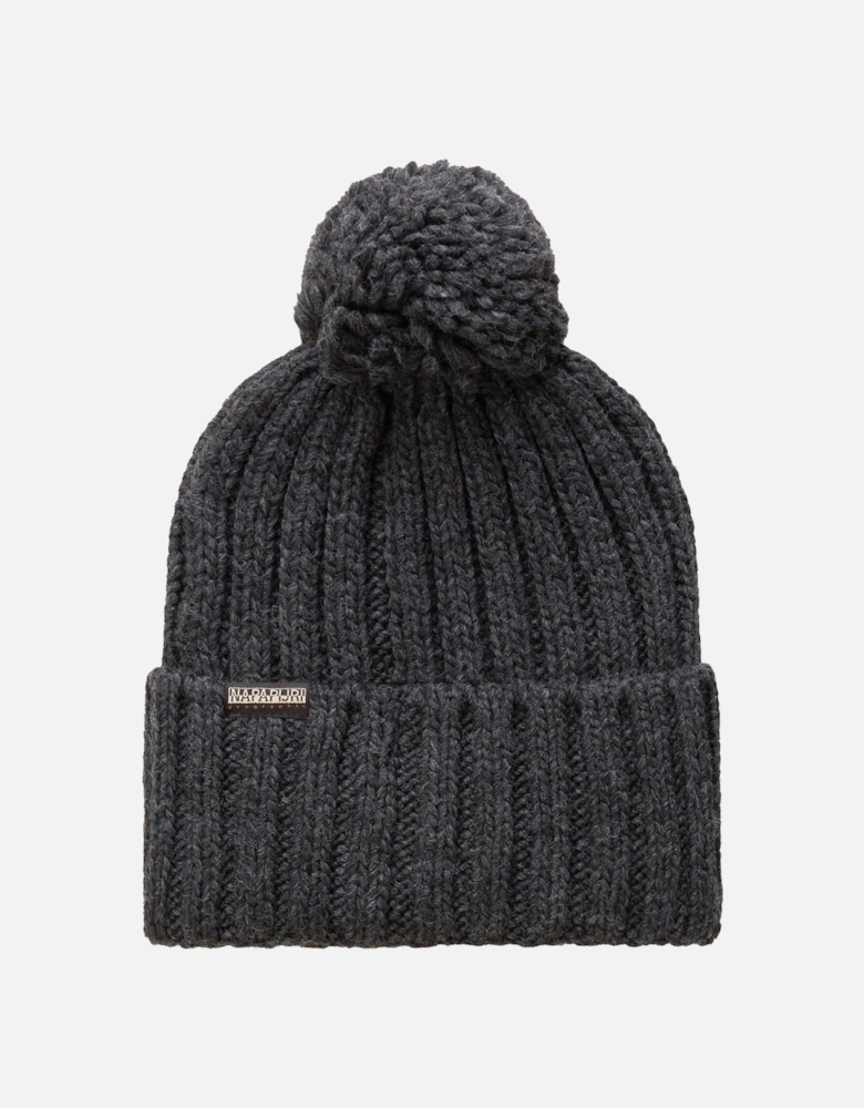 Semiury Bobble Beanie Hat Dark Grey Mel